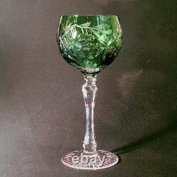 BEYER CRYSTAL TALL WINE HOCK, Green, Cut Lead Crystal, 7 5/8, 8 Oz, GERMANY