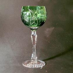 BEYER CRYSTAL TALL WINE HOCK, Green, Cut Lead Crystal, 7 5/8, 8 Oz, GERMANY