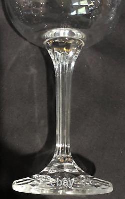 BOHEMIA CZECH CRYSTAL WINE GLASSES TULIP BOWL GOLD TRIM GENEVA SET of 10 MINT