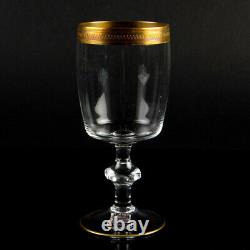 BOHEMIAN cut crystal glass gold rising red wine drinking glass SET of six