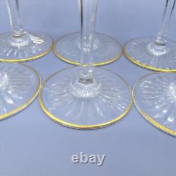 BURGOS GOLD by BACCARAT French Crystal Set of 6 Port Wine Glasses 5 7/8 Gilt