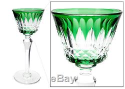Baccarat Buckingham Emerald Cut to Clear Crystal Hock Wine Goblet Glass Signed