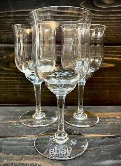 Baccarat Capri Optic Crystal Goblet 6 5/8 Clear Glass Set Of 3 Wine Glass