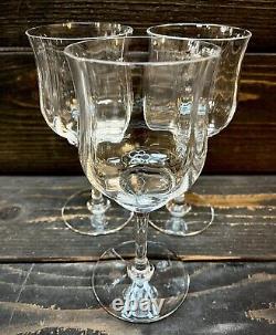 Baccarat Capri Optic Crystal Goblet 6 5/8 Clear Glass Set Of 3 Wine Glass