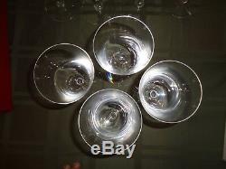 Baccarat Clara Crystal Water Red White Wine Goblet Glass Lot set x 4 6oz Vintage