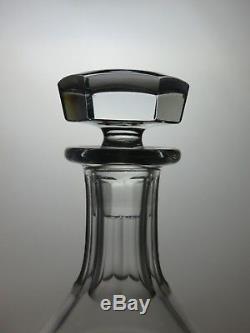 Baccarat Crystal Canterbury Cut Glass Round Wine Decanter -signed-10 Tall