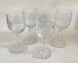 Baccarat Crystal France 4 Nancy Claret Wine Glasses 5.5