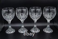 Baccarat Crystal France Massena Claret Wine Glasses 6 3/8 Set of 4