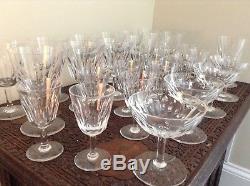 Baccarat Crystal Lorraine 28 Piece Wine Glass Water Glass Claret Champagne Mint