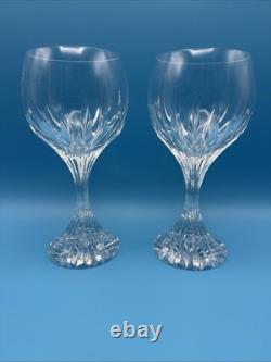 Baccarat Crystal MASSENA Claret Wine Glass or Goblet, 6 3/8 Tall Pair Of(2)