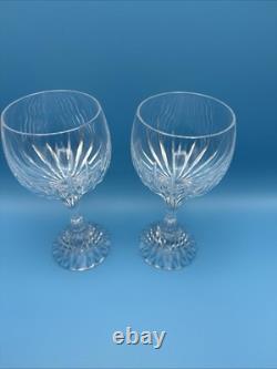 Baccarat Crystal MASSENA Claret Wine Glass or Goblet, 6 3/8 Tall Pair Of(2)