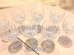 Baccarat Crystal MASSENA White Wine Claret Glasses stems 8 pc FRANCE 1013