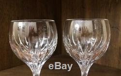 Baccarat Crystal Massena Claret Wine Glasses 6 3/8 Signed Set of 2 France NICE
