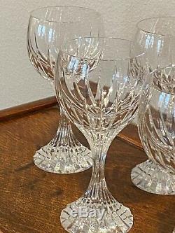 Baccarat Crystal Massena Pattern Set Of 8 Wine Goblets