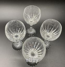 Baccarat Crystal Massena Set of 4 5-7/8 Bordeaux Wine Glasses Goblets EUC