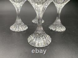 Baccarat Crystal Massena Set of 4 5-7/8 Bordeaux Wine Glasses Goblets EUC