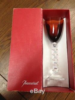 Baccarat Crystal Vega Burgundy 9 Wine Champagne 6 Ball Glass signed France