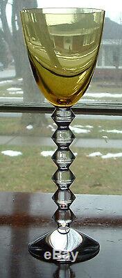 Baccarat Crystal Vega Rhine Wine Glasses / Topaz (yellow) 9 Mint