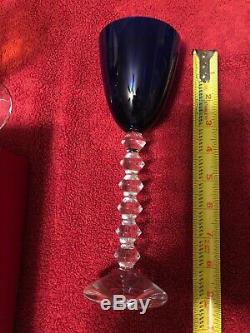 Baccarat Crystal Vega Wine Glass COBALT BLUE 9 Tall (no box)