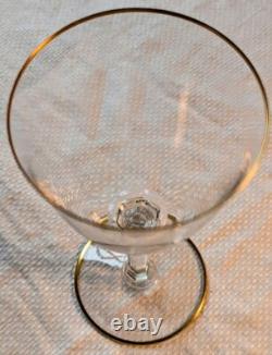 Baccarat Crystal Wine Glasses France Directoire Gold Rim Vtg Luxury Quality 6.5