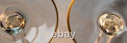 Baccarat Crystal Wine Glasses France Directoire Gold Rim Vtg Luxury Quality 6.5