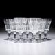 Baccarat France Bretagne Faceted Crystal Wine Glasses 9pc Lot 5.25h 3dia