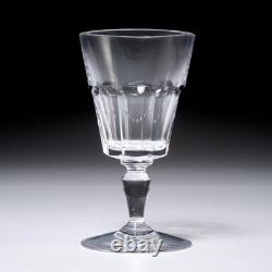 Baccarat France Bretagne Faceted Crystal Wine Glasses 9pc Lot 5.25h 3dia