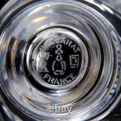 Baccarat France Bretagne Faceted Crystal Wine Glasses 9pc Lot 5.25h 3dia