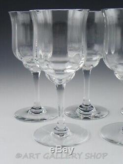 Baccarat France Crystal CAPRI OPTIC 6 CLARET WINE GOBLETS GLASSES Set of 8 Mint