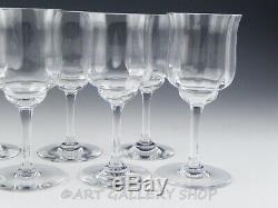 Baccarat France Crystal CAPRI OPTIC 6 CLARET WINE GOBLETS GLASSES Set of 8 Mint