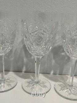 Baccarat France Crystal Lagny Pattern Set of 4 Large Wine Glasses / Goblets