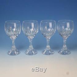 Baccarat France Crystal Massena 4 Footed Claret Wine Glasses 6 3/8 inches