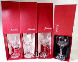 Baccarat France Crystal Massena 6 3/8 Wine Glasses / Goblets Set Of 4 Pieces