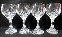 Baccarat France Crystal Massena 6 3/8 Wine Glasses / Goblets Set Of 4 Pieces