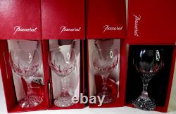 Baccarat France Crystal Massena 6 3/8 Wine Glasses / Goblets Set Of 4 Pieces