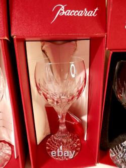 Baccarat France Crystal Massena 6 3/8 Wine Glasses / Goblets Set Of 4 Pieces