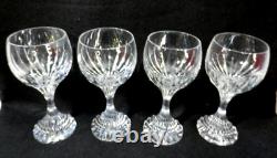 Baccarat France Crystal Massena 6 3/8 Wine Glasses / Goblets Set Of 4 Pieces