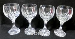 Baccarat France Crystal Massena 6 3/8 Wine Glasses / Goblets Set Of 4 Pieces