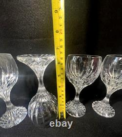 Baccarat France Crystal Massena 6 3/8 Wine Glasses / Goblets Set Of 4 Pieces