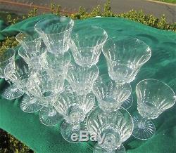 Baccarat France Crystal Piccadilly Cut 3 Water Goblets 11 Claret Port Wine Stems