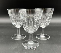 Baccarat France Crystal Set of 3 Lorraine 5-5/8 Water Wine Glasses Goblets EUC