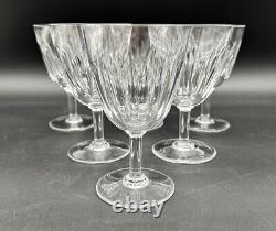 Baccarat France Crystal Set of 6 Lorraine 6 Tall Water Wine Glasses Goblets EUC
