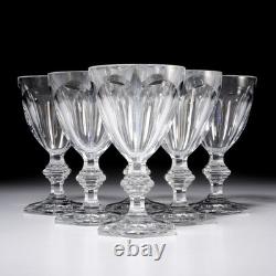 Baccarat France Cut Crystal Harcourt 1841 6 Water Goblet Wine Glasses 6.5 A