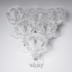 Baccarat France Cut Crystal Harcourt 1841 6 Water Goblet Wine Glasses 6.5 A