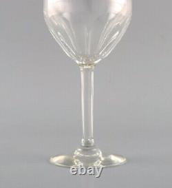 Baccarat, France. Five Art Deco wine glasses in clear crystal glass