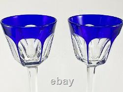 Baccarat France Harcourt 7.5 Cobalt Wine Rhine Goblet (Set of 2) Excellent