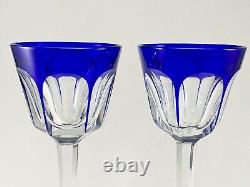 Baccarat France Harcourt 7.5 Cobalt Wine Rhine Goblet (Set of 2) Excellent