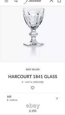 Baccarat France Harcourt Set Of 2 Crystal Wine Glasses 4.47 New Condition