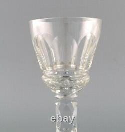 Baccarat, France. Six Art Deco red wine glasses in crystal glass