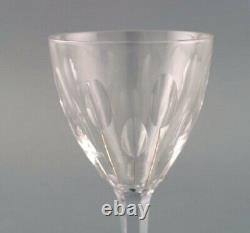 Baccarat, France. Six glasses in clear mouth-blown crystal glass